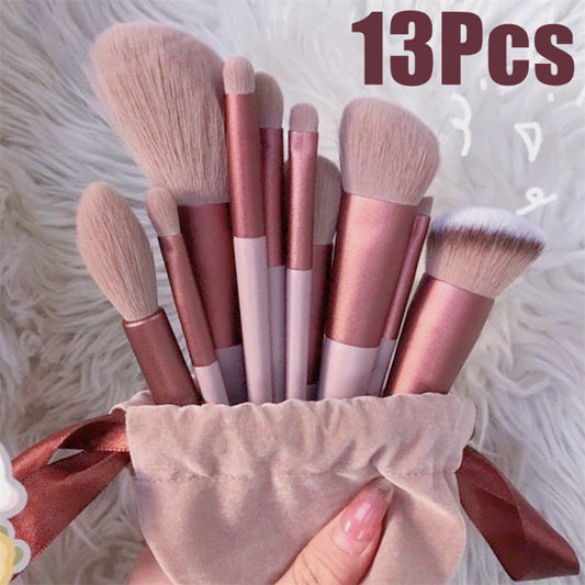 13-Piece Professional Makeup Brush Set – Face, Eyes & Foundation Tools